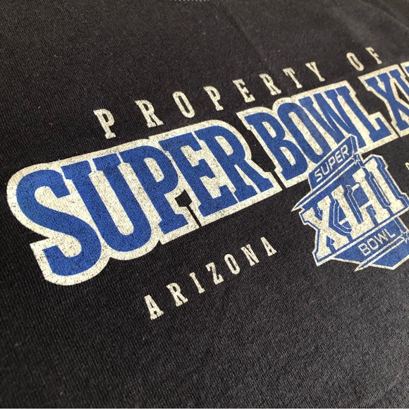 NFL Property of Super Bowl XLII Giants v Patriots Shirt - Navy Blue Preshrunk XL - Picture 4 of 7